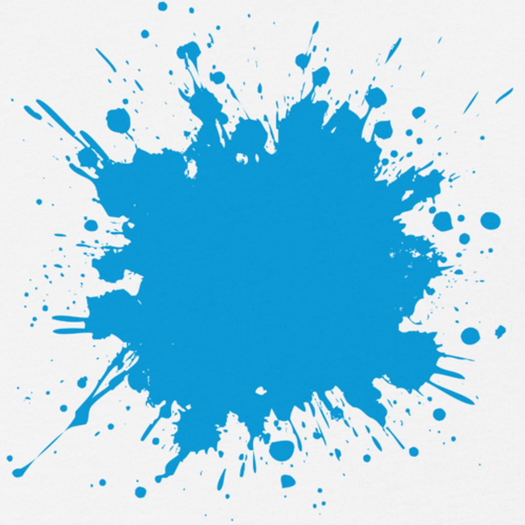 Close-up of the Big Cyan Splash print on the back
