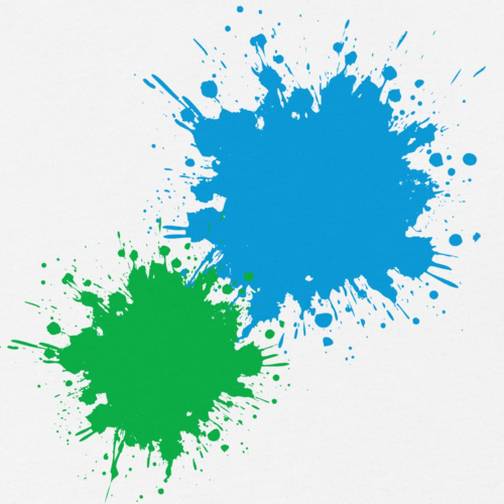 Close-up of the Cyan & Green Back Pair print on the back
