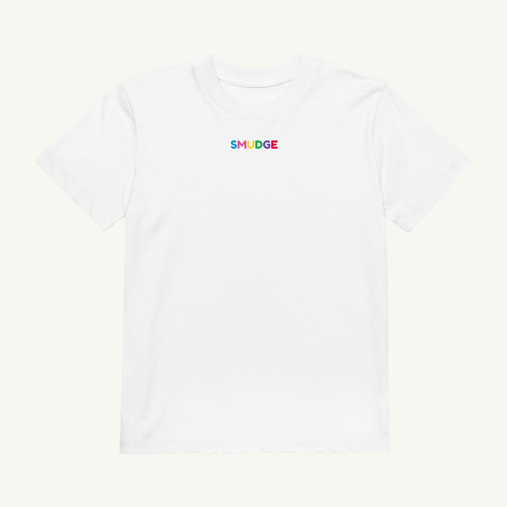 White organic kids' T-shirt, front view