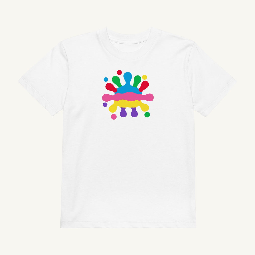 White organic kids' T-shirt, front view