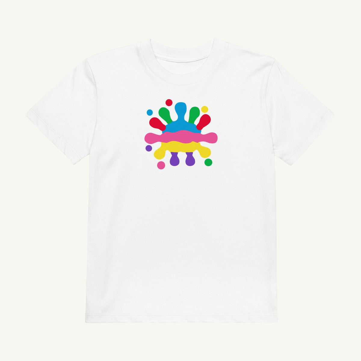 White organic kids' T-shirt, front view