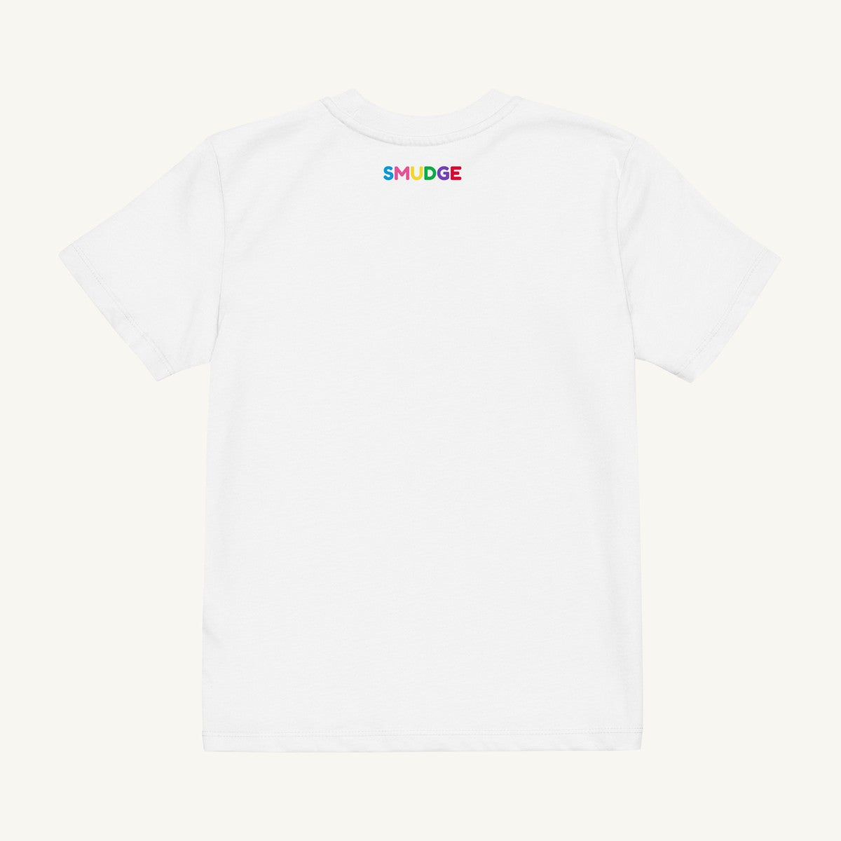White organic kids' T-shirt, back view