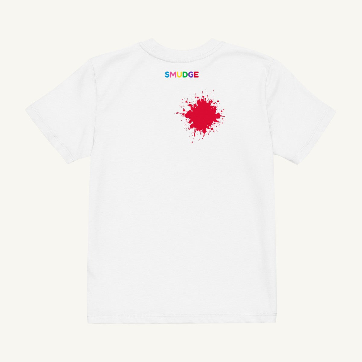 White organic kids' T-shirt, back view
