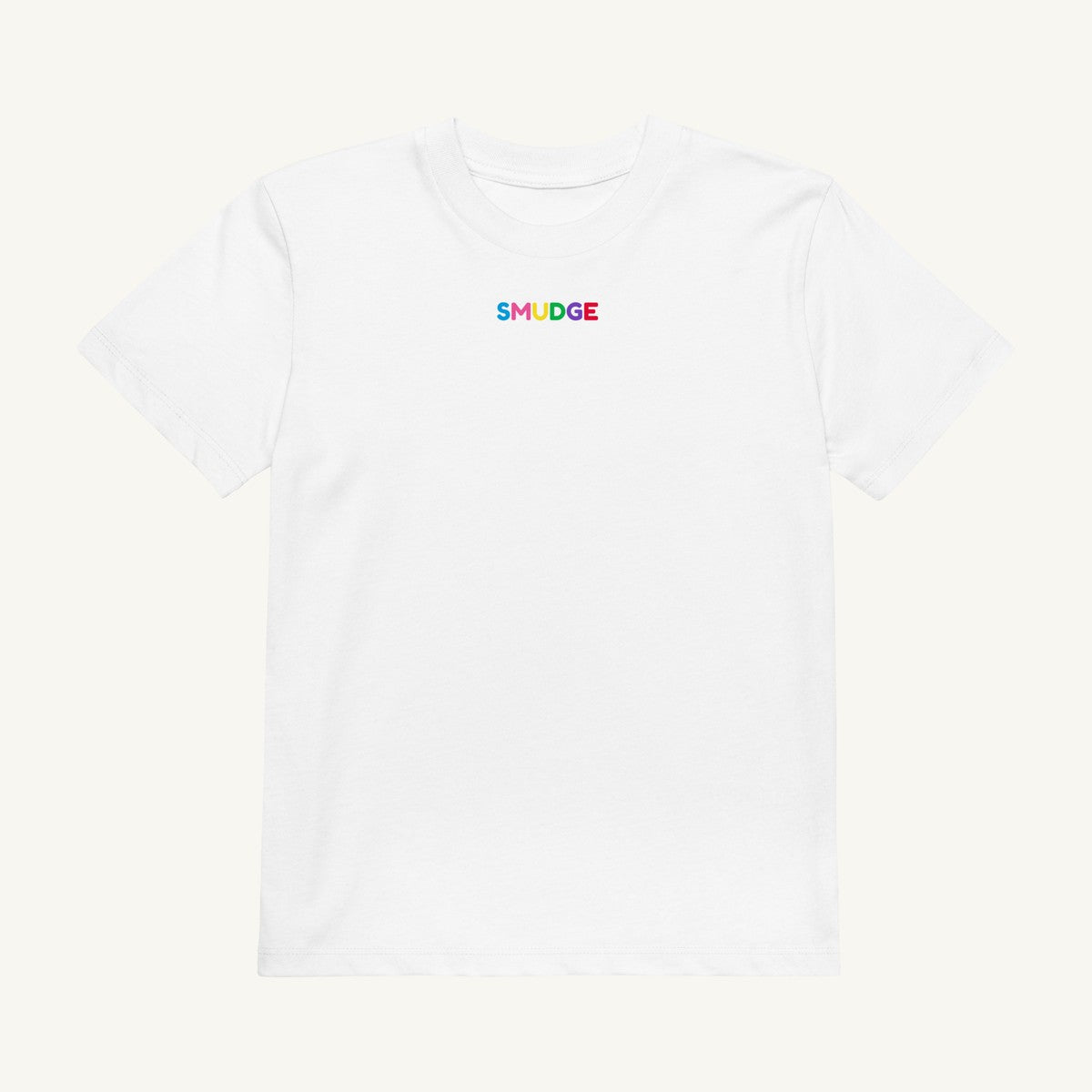White organic kids' T-shirt, front view