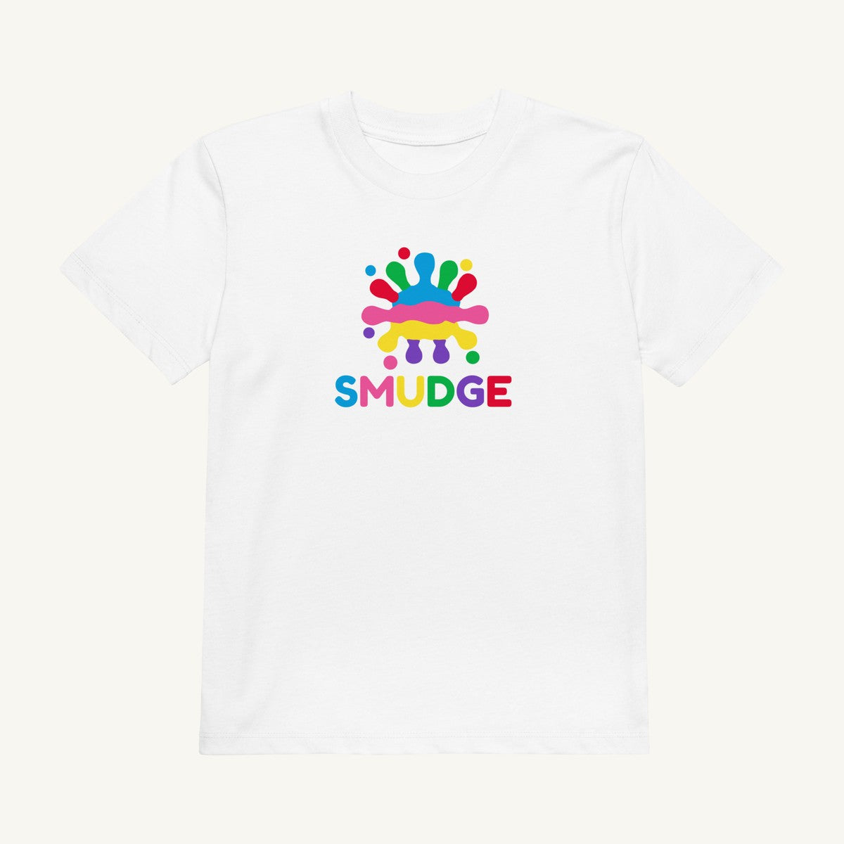 White organic kids' T-shirt, front view