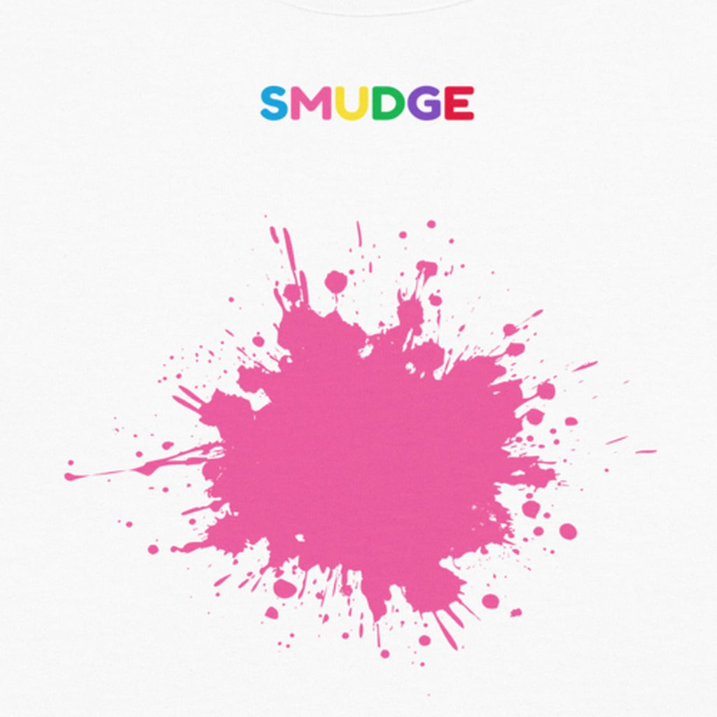 Close-up of the Pink Splash print on the front