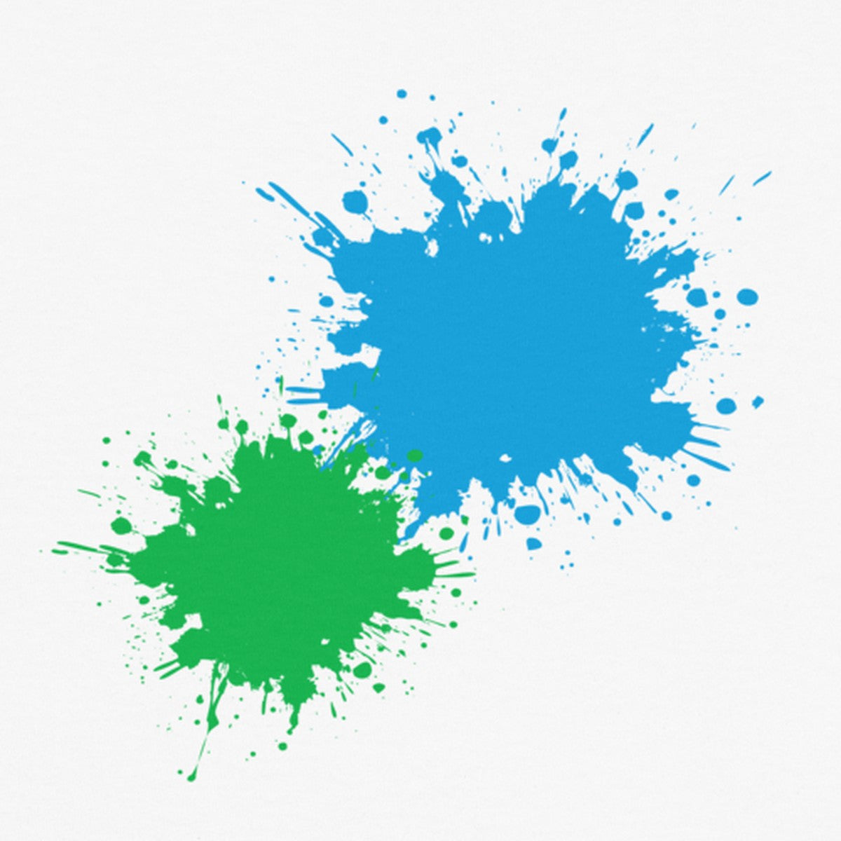 Close-up of the Cyan & Green Back Pair print on the back