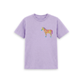 Soft lilac Zebra kids' T-shirt with a small zebra on the chest