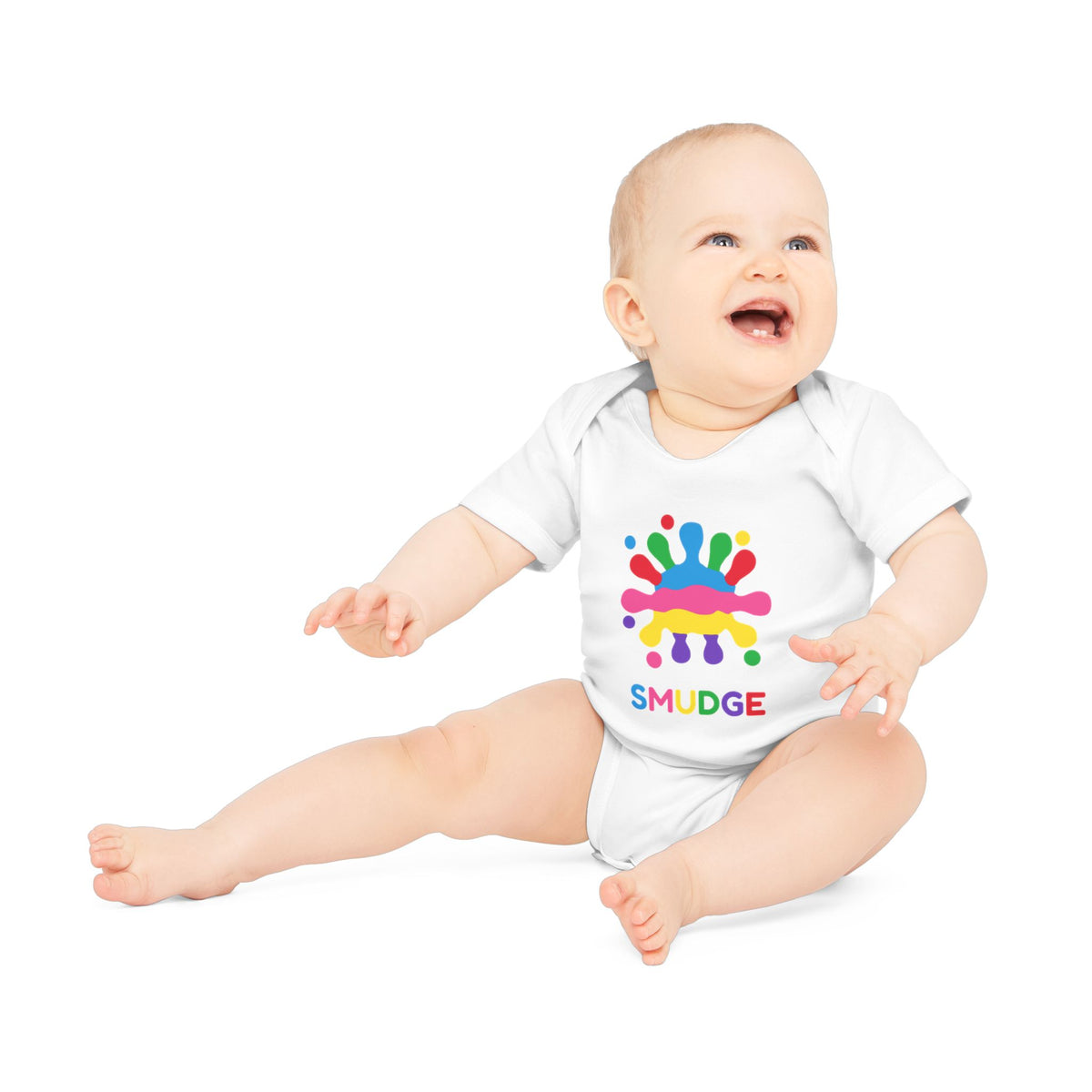 SMUDGE Splash Short Sleeve Baby Bodysuit