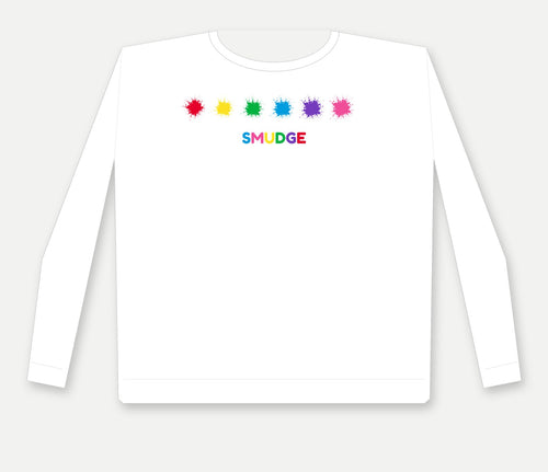 SMUDGE Rainbow Youth Sweatshirt, Paint Box Row design