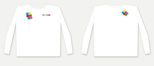 SMUDGE Off-Centre Youth Sweatshirt, Over the Shoulder design