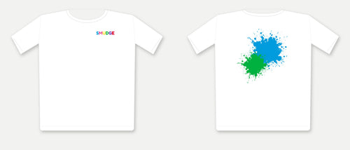 SMUDGE Splash Pairs Back Youth T-Shirt, Cyan + Green Back Pair design