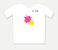 SMUDGE Splash Pairs Front Youth T-Shirt, Pink + Yellow Front Pair design