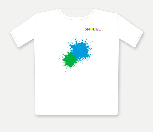 SMUDGE Splash Pairs Front Youth T-Shirt, Cyan + Green Front Pair design