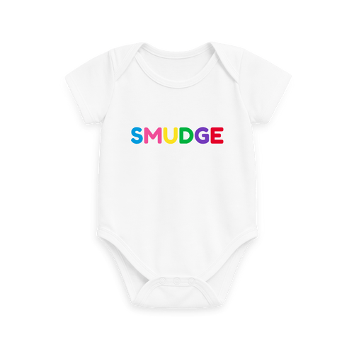 White Printed baby grow Front