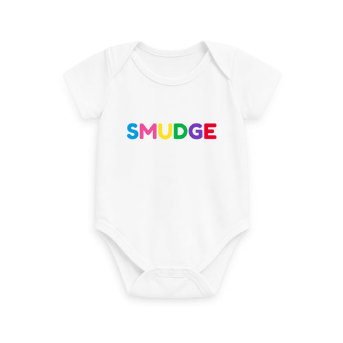 White Printed baby grow Front