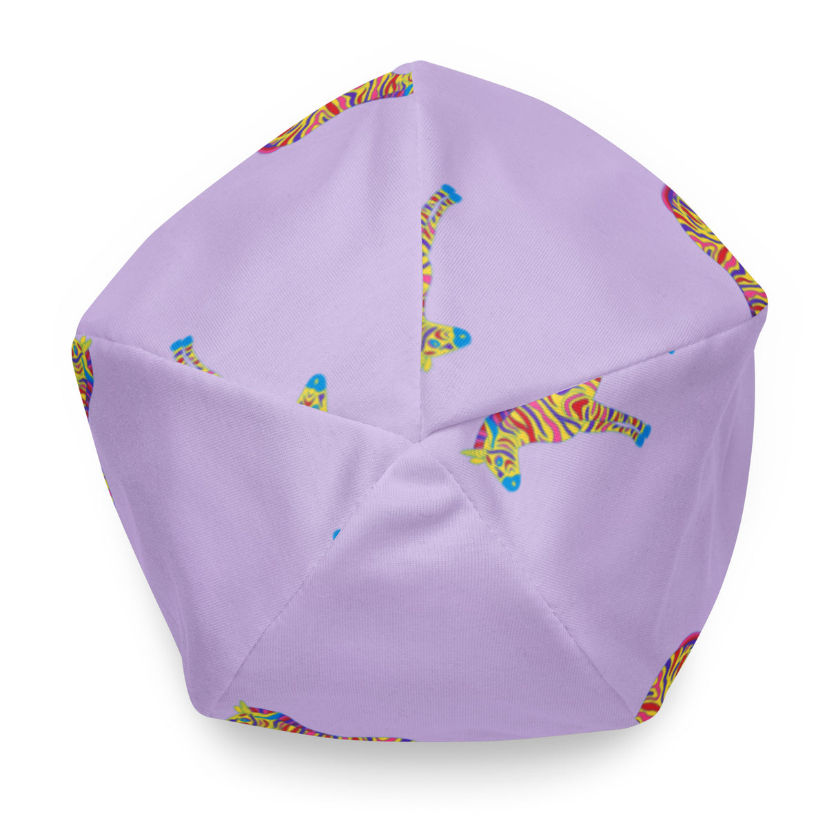 Lilac Zebra beanie, top view