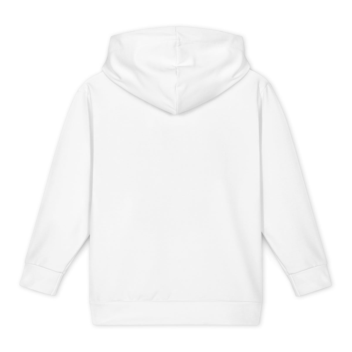White youth hoodie, plain back
