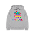 Athletic Grey Printed Kids Hoodie Front