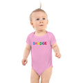 SMUDGE Chest Wordmark Baby Bodysuit, front