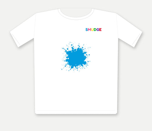 SMUDGE Front Splash Organic Kids T-Shirt, Cyan Splash design