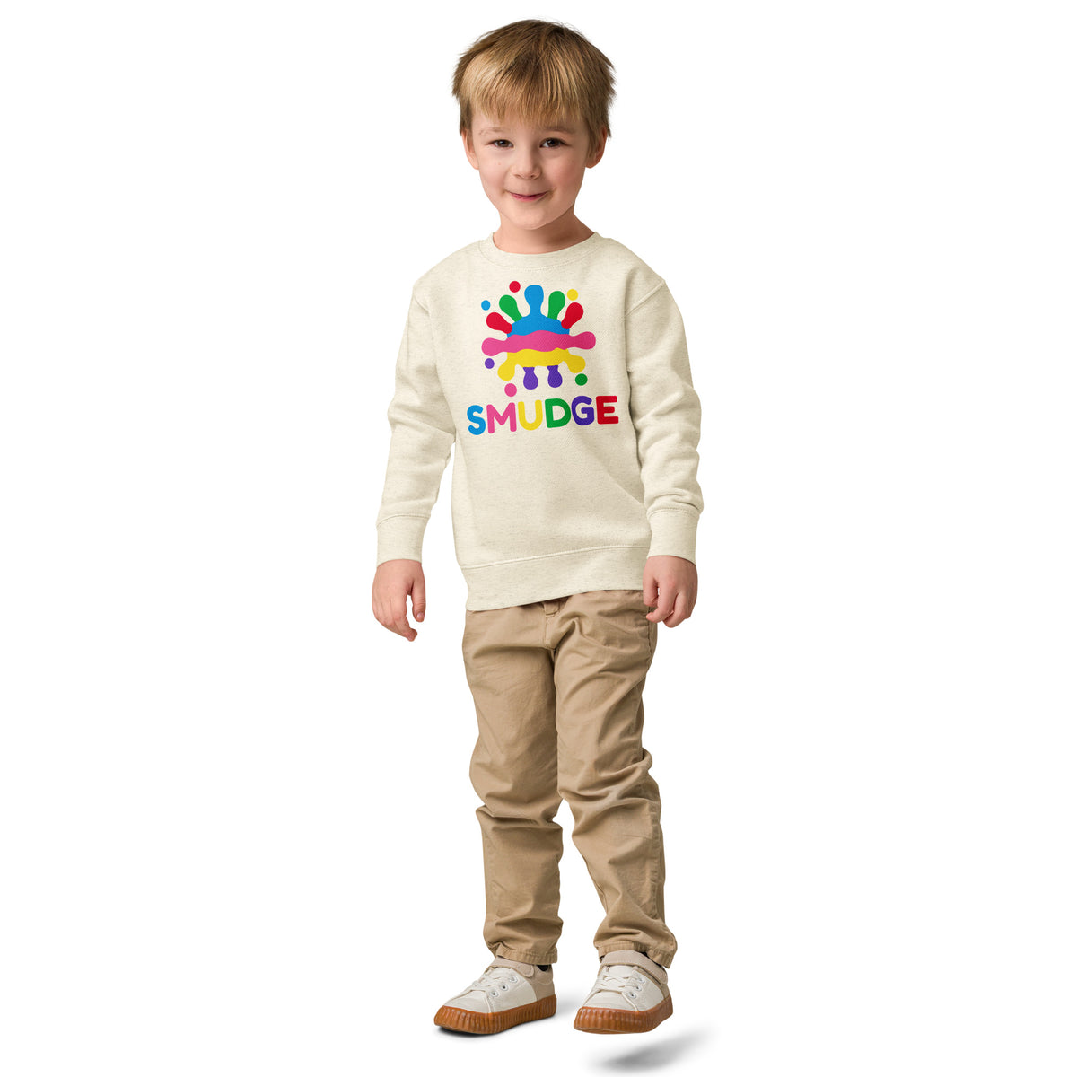 SMUDGE Big Logo Kids' Sweatshirt in cream, front