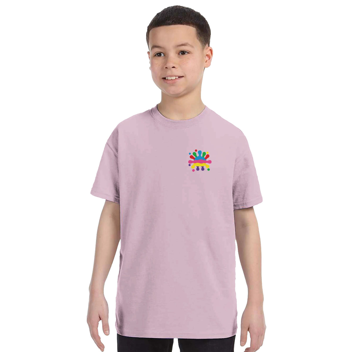 SMUDGE Splash Chest Kids' Colour T-Shirt in pink, front