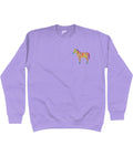 Light purple Zebra kids' sweatshirt with a small zebra on the chest
