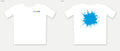 SMUDGE Splash Back Organic Kids T-Shirt, Big Cyan Splash design, front and back
