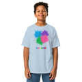 SMUDGE Paint Splat Cluster Youth T-Shirt in light blue, front