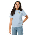 SMUDGE Stacked SMUDGE Back Youth T-Shirt in light blue, front