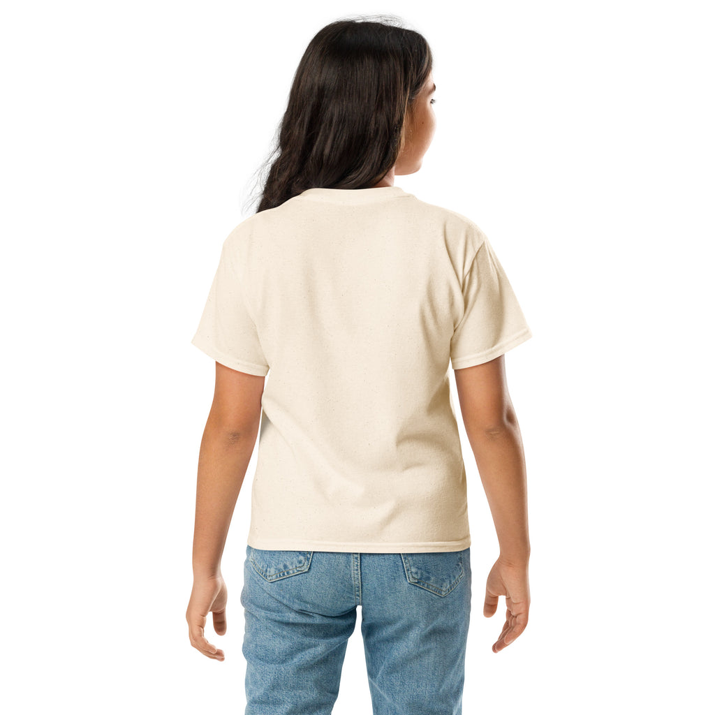 SMUDGE Wordmark Chest Youth T-Shirt in cream, back