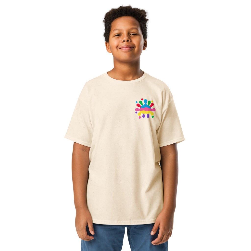 SMUDGE Splash Chest Youth T-Shirt in cream, front