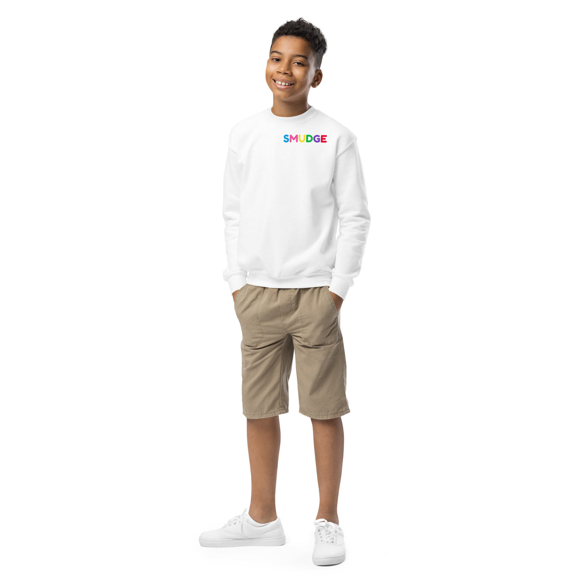 SMUDGE Wordmark Youth Sweatshirt, front